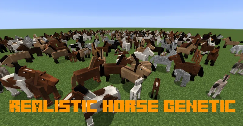 Мод на новых лошадей для Майнкрафт 1.18.2 / 1.17.1 / 1.16.5 (Realistic Horse Genetics)